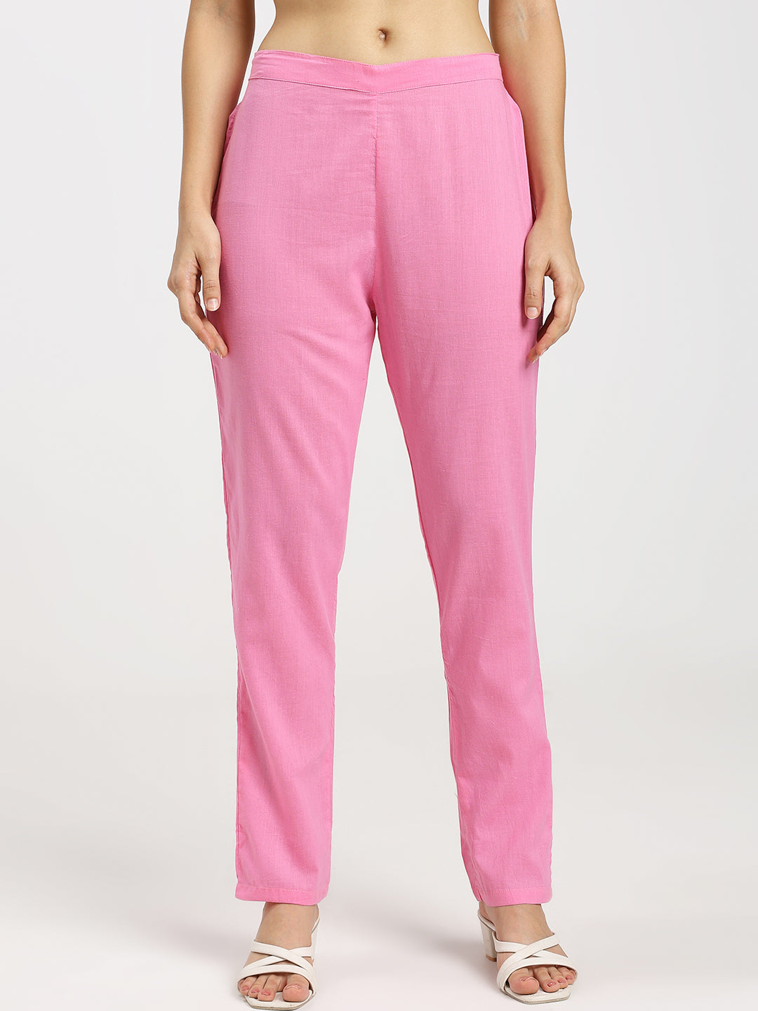 2-Piece Designer Frock Set In Pink With Mirror Detailing