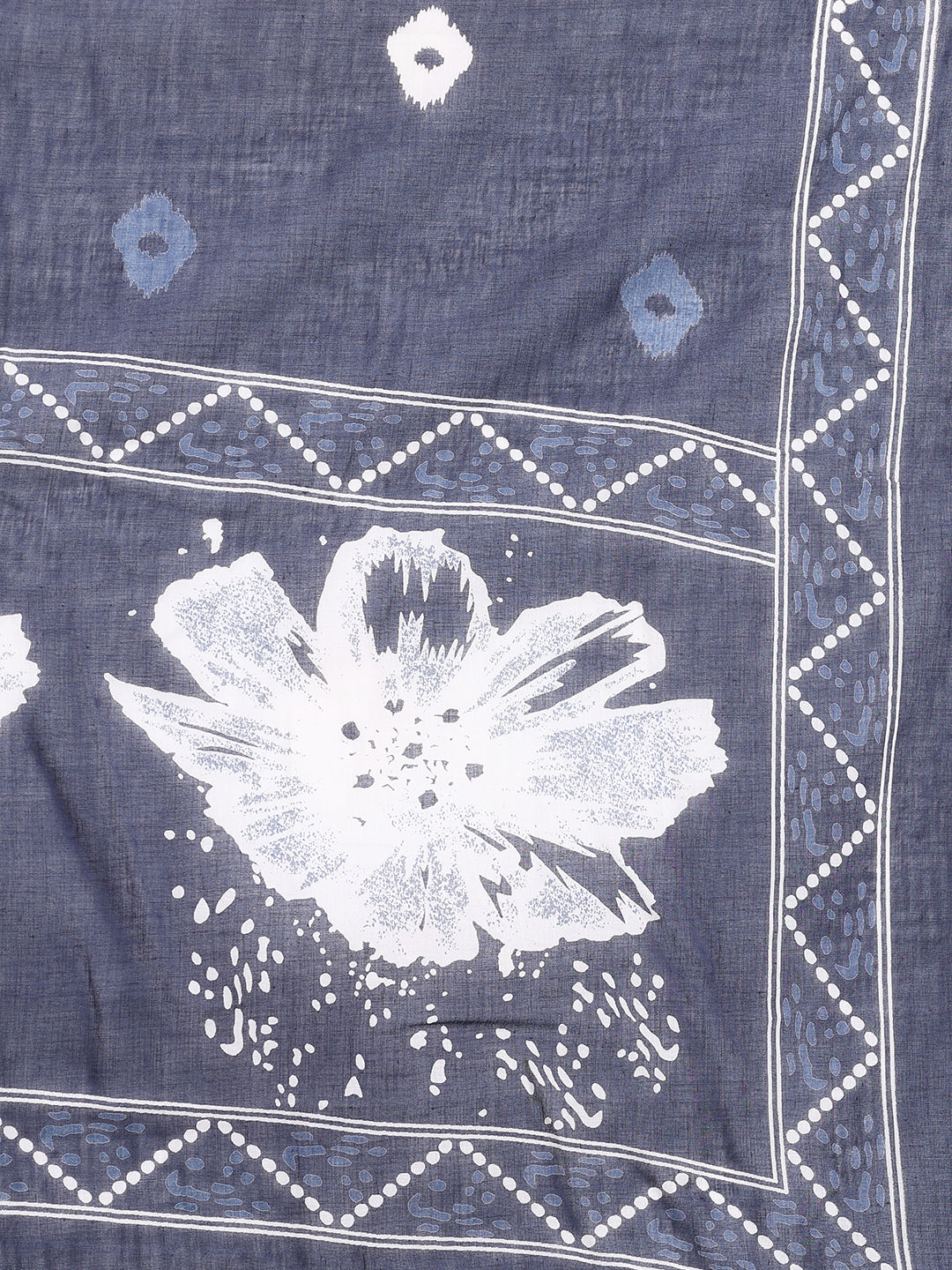 Jaipur-Printed Navy Blue Floral Kurta Set with Dupatta and Bottom (3PC)