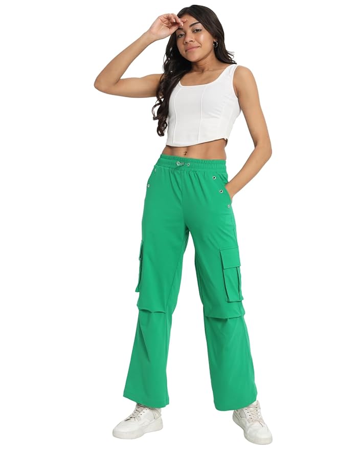 Women's Cargo Pants with Pockets | Green