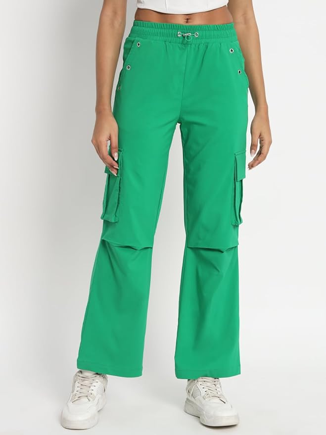 Women's Cargo Pants with Pockets | Green