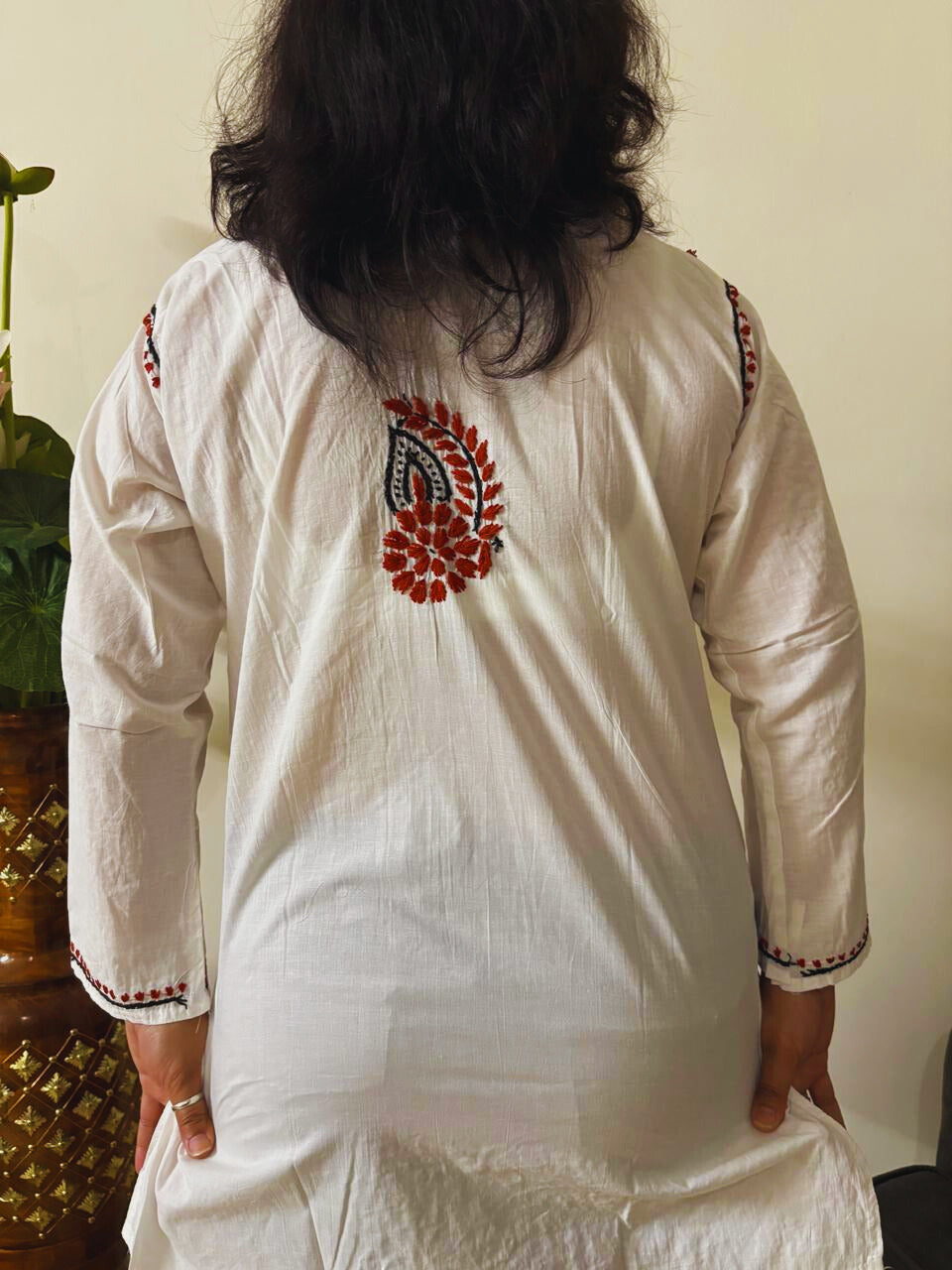 Cotton Chikankari Short Kurti