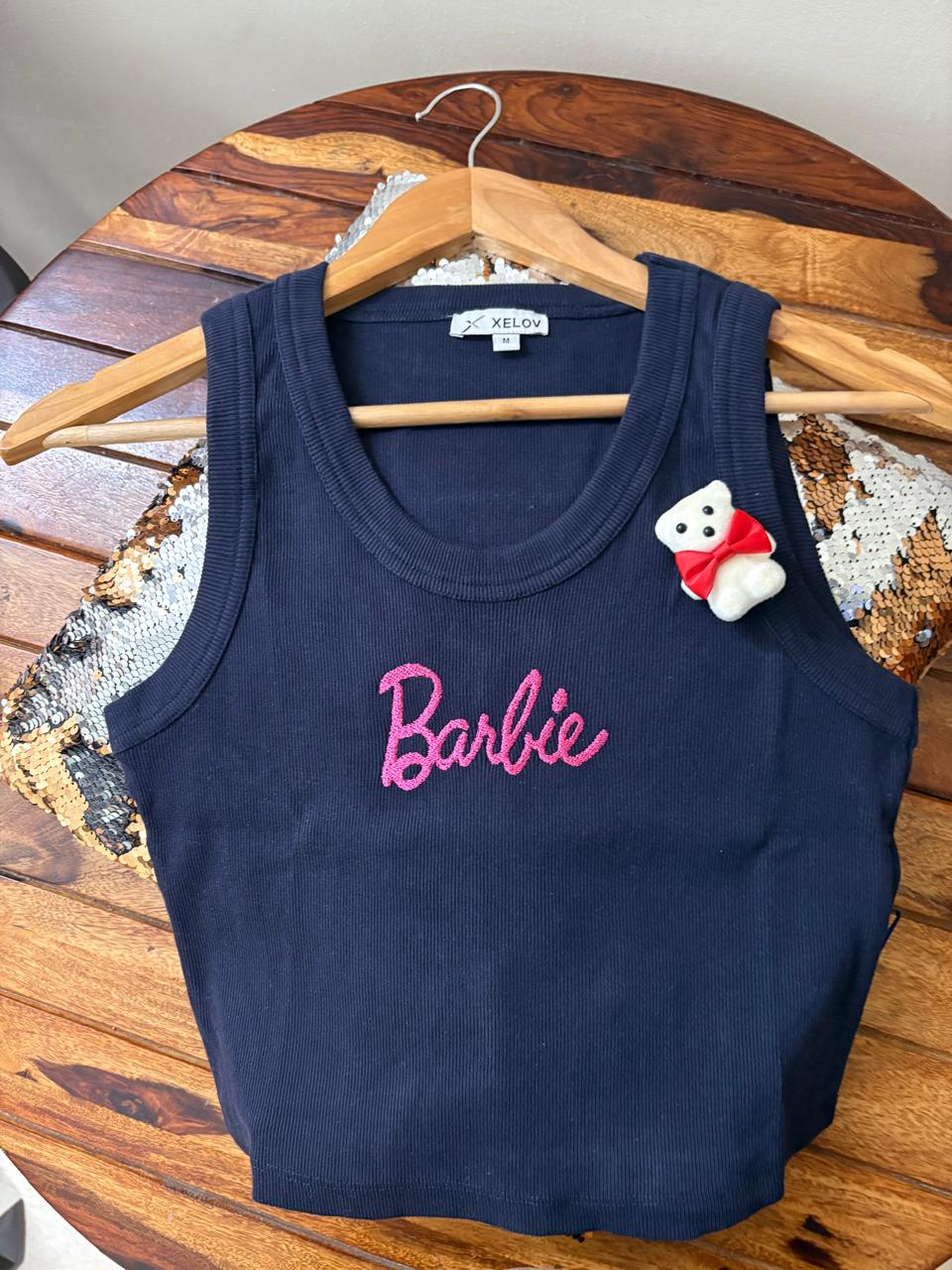 Women's Knitted Sleeveless Tank Top Ribbed Cotton Fitted | Blue