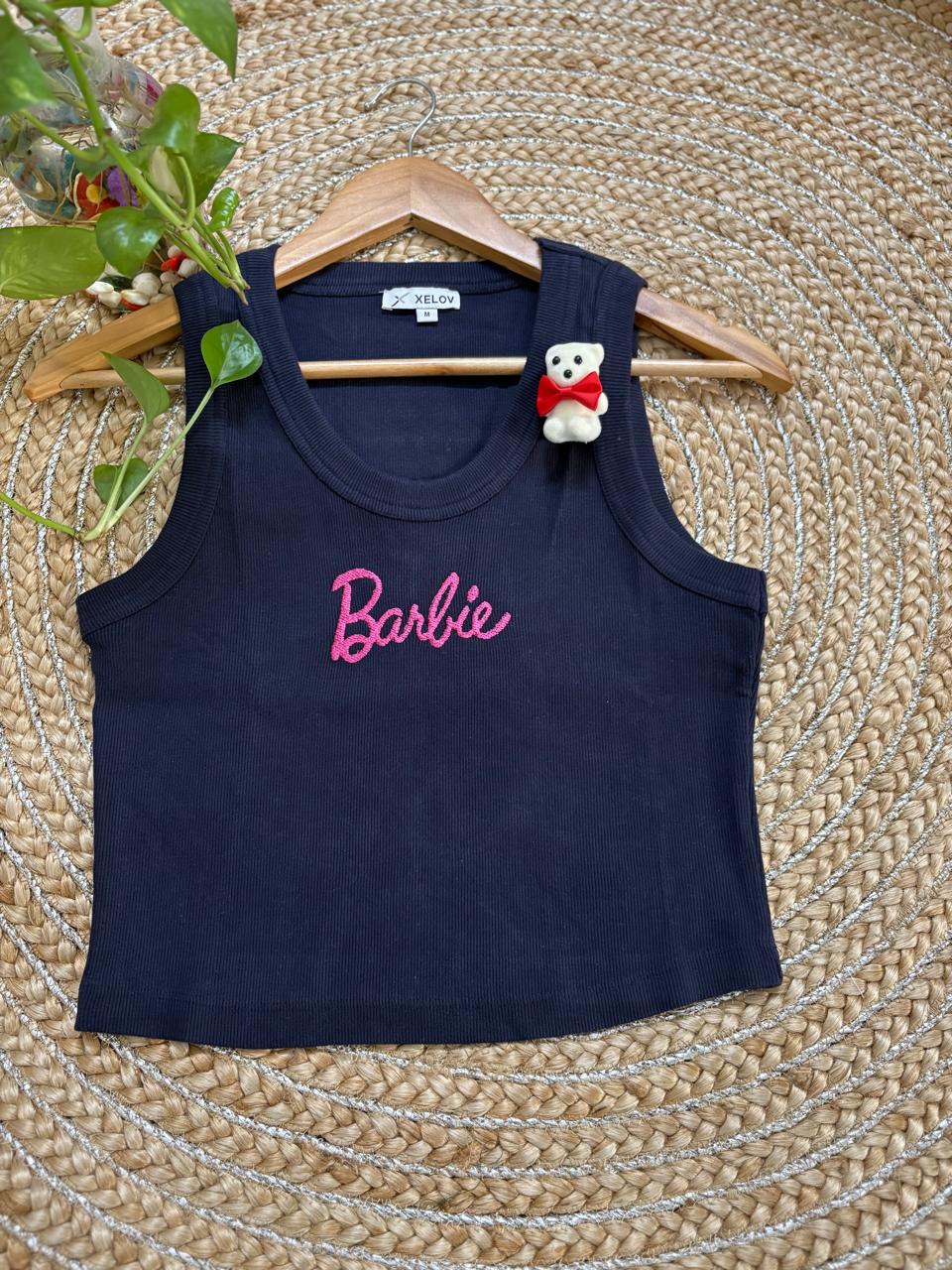 Women's Knitted Sleeveless Tank Top Ribbed Cotton Fitted | Blue