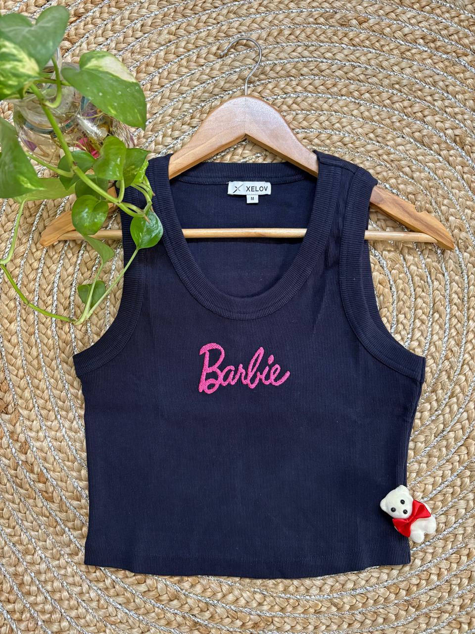 Women's Knitted Sleeveless Tank Top Ribbed Cotton Fitted | Blue