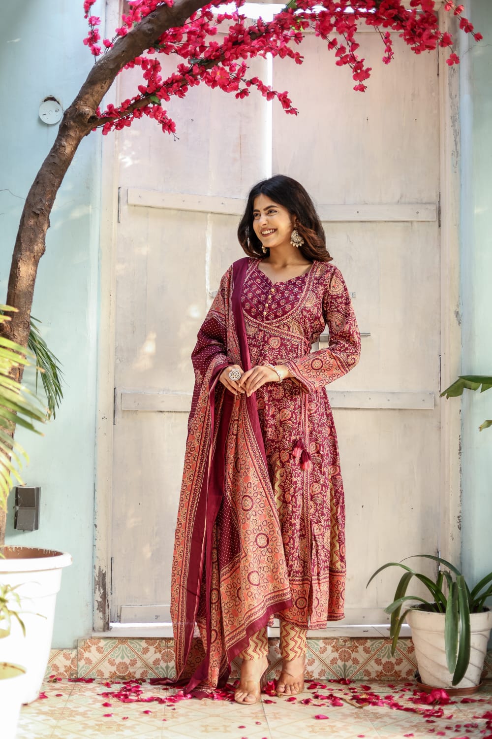 Jaipur Anarkali Suite Set | Maroon