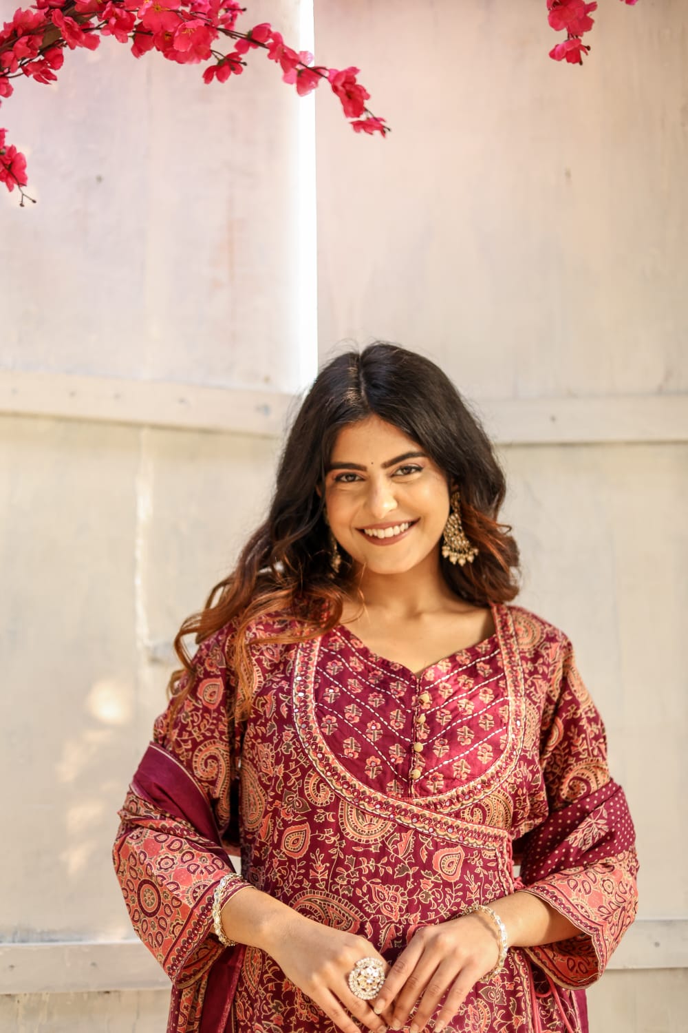 Jaipur Anarkali Suite Set | Maroon
