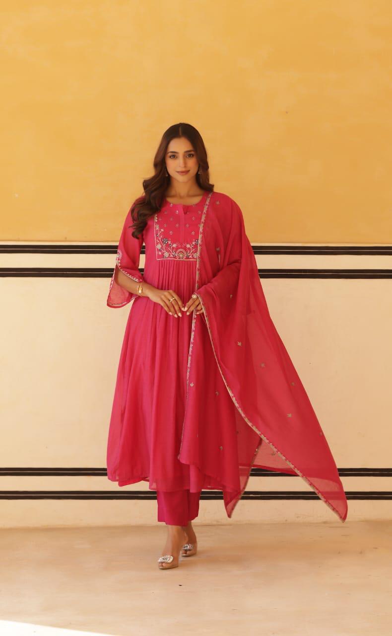 Jaipur Anarkali Suite Set | Red