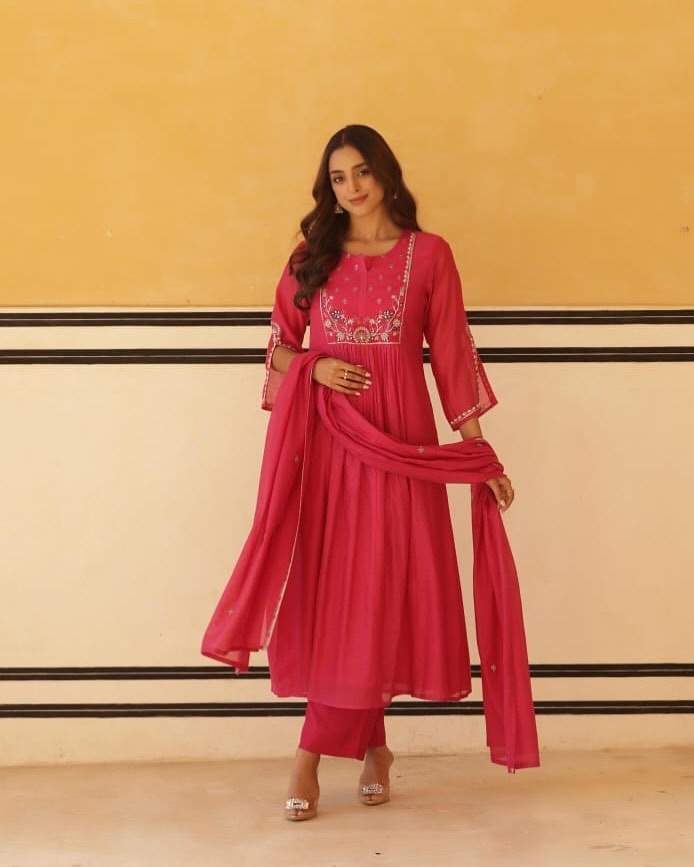 Jaipur Anarkali Suite Set | Red