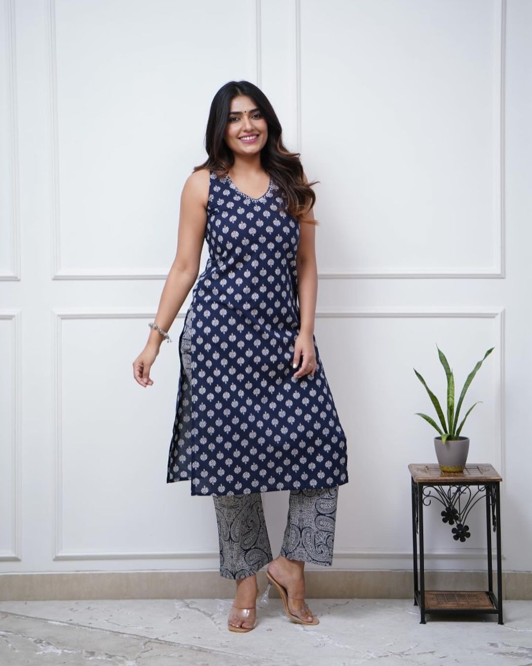 2 Pc Jaipuri Kurti & Bottom | Blue