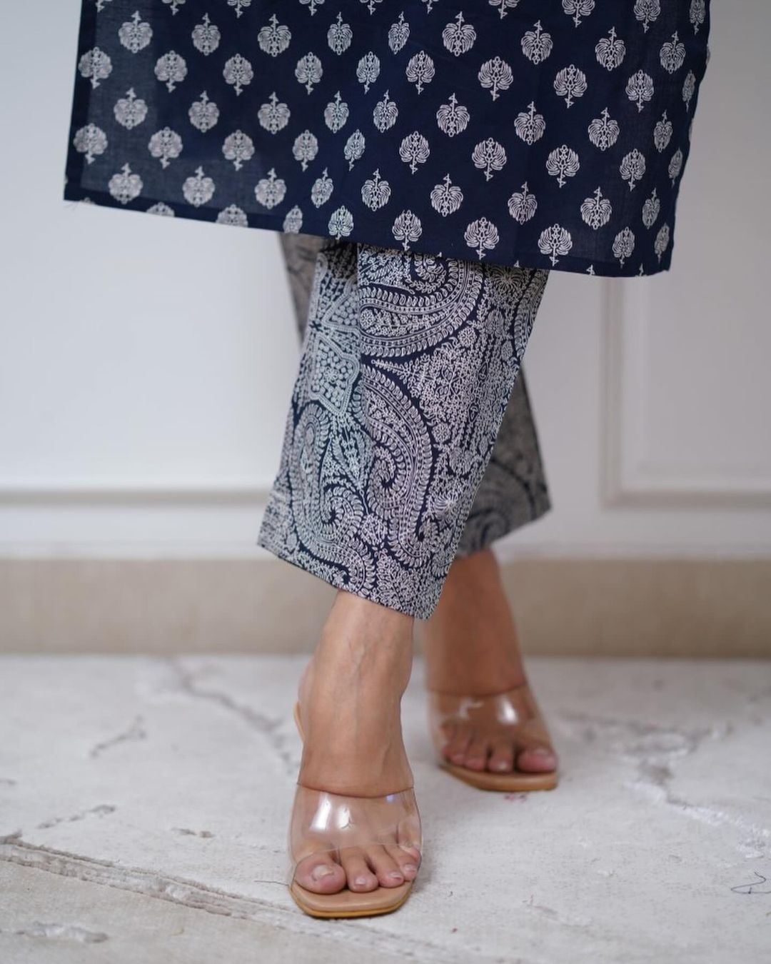 2 Pc Jaipuri Kurti & Bottom | Blue