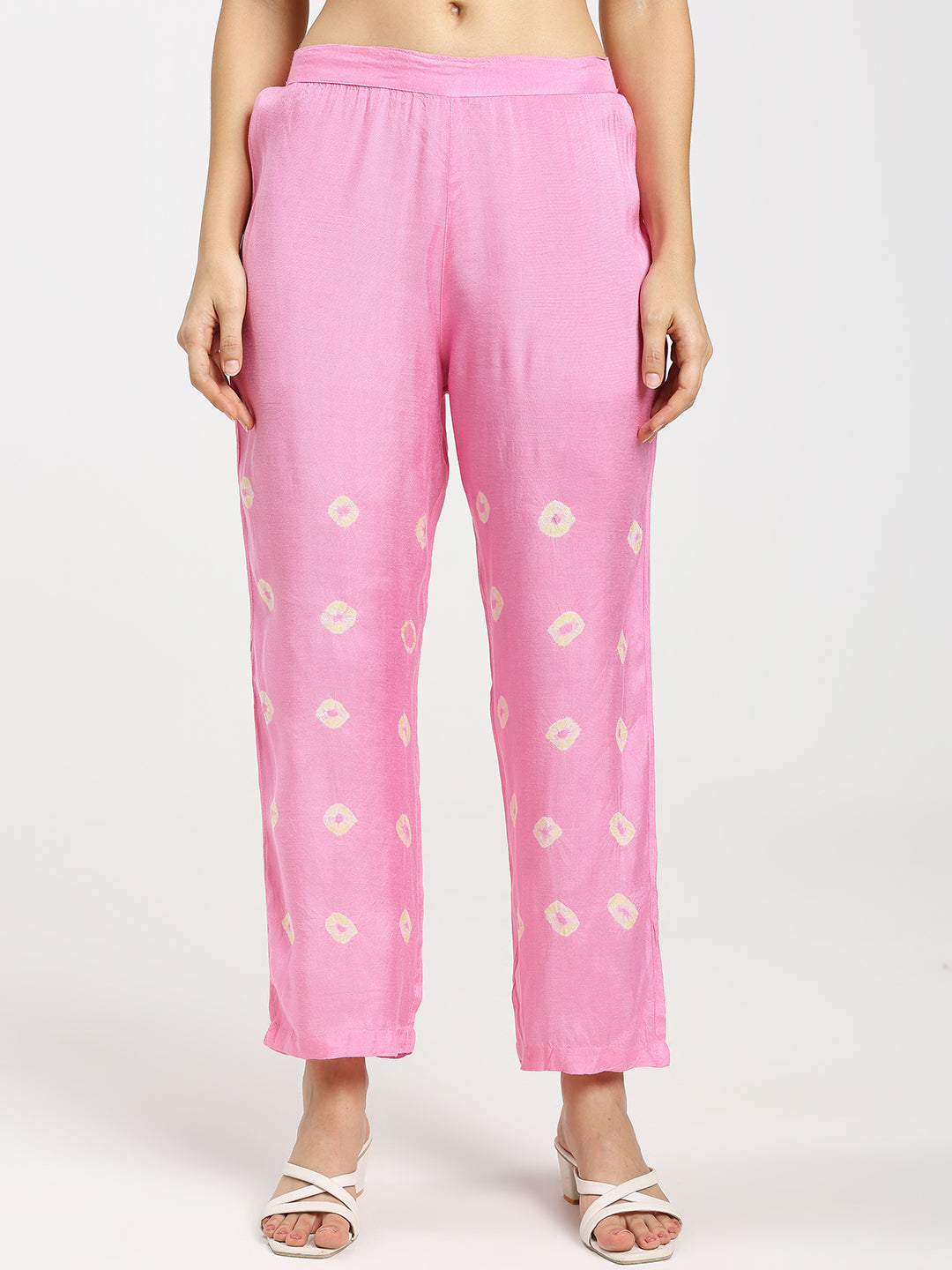Printed Co-ord Set with cowl-style neck | Pink