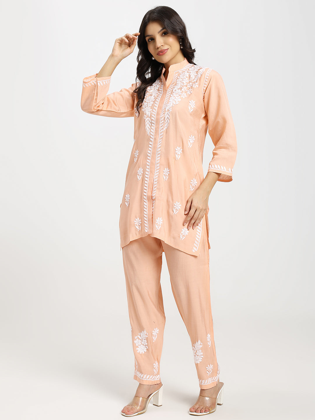 Chanderi Chikankari Coord Set
